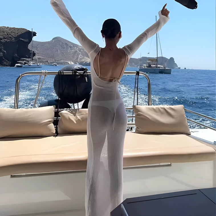 Luna Beach Dress - White