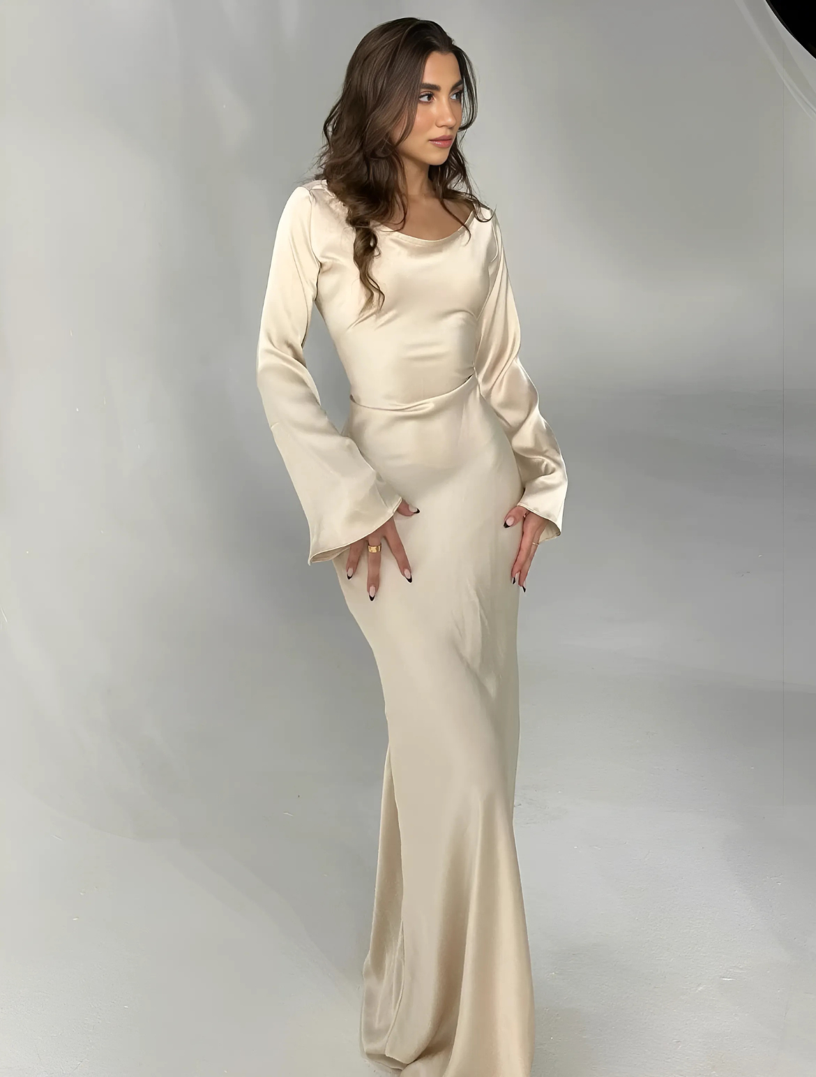 Silk & Shape Dress - beige