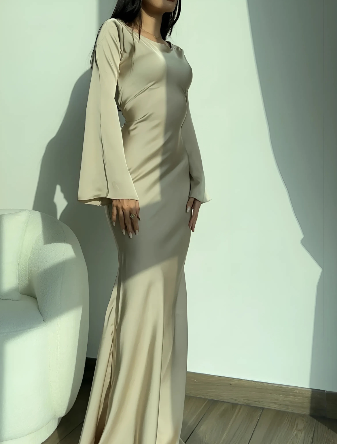 Silk & Shape Dress - beige