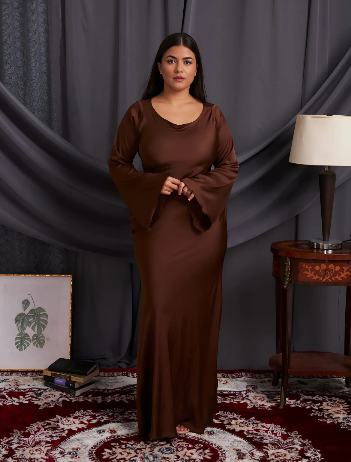 Silk & Shape Dress - brown