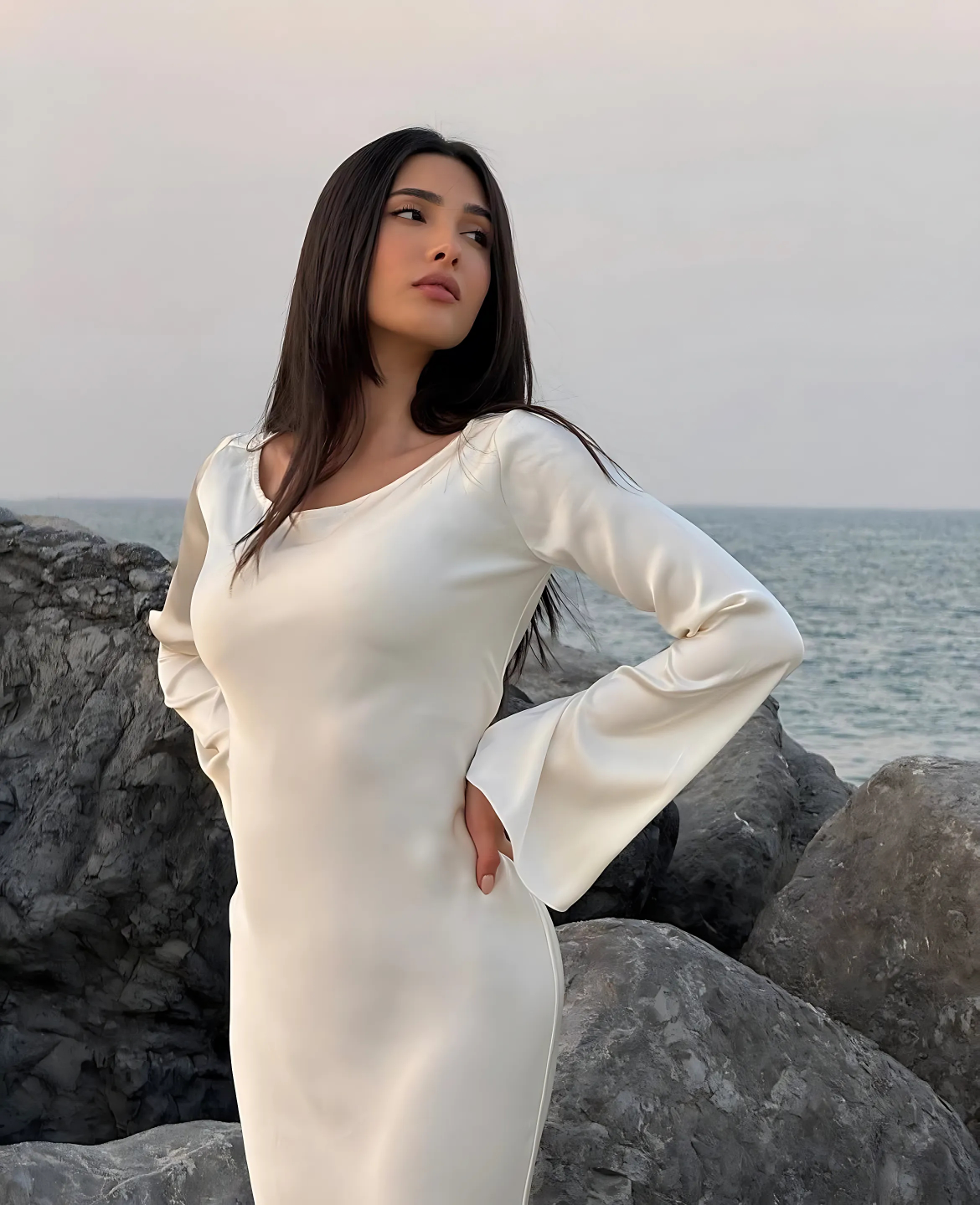 Silk & Shape Dress - white