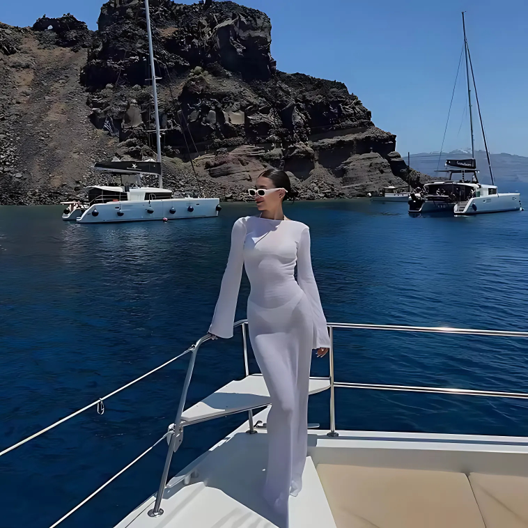Luna Beach Dress - White